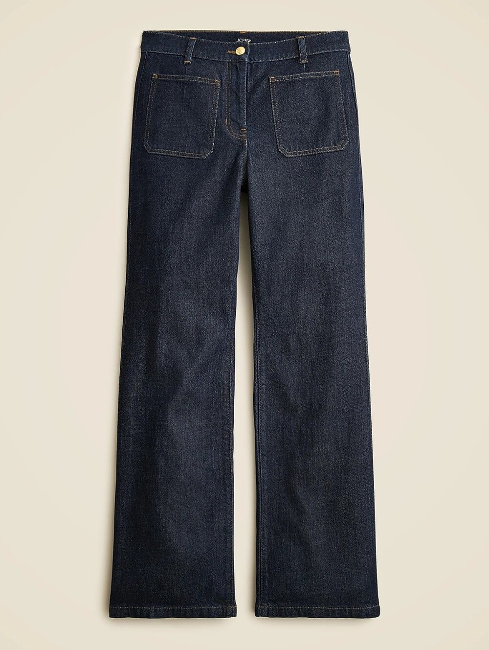 J.Crew High Rise Kickout Jeans 25 Dark Wash Sailor Patch Pocket Stretch Denim - Picture 2 of 7
